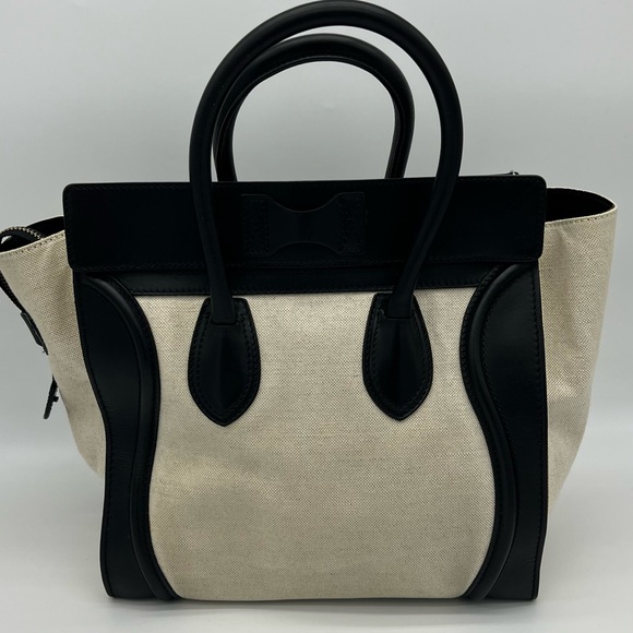 Authentic Celine Canvas and calfskin leather mini luggage tote - Picture 3 of 16
